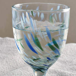 Nkuku Taja Wine Glass Sea Blue